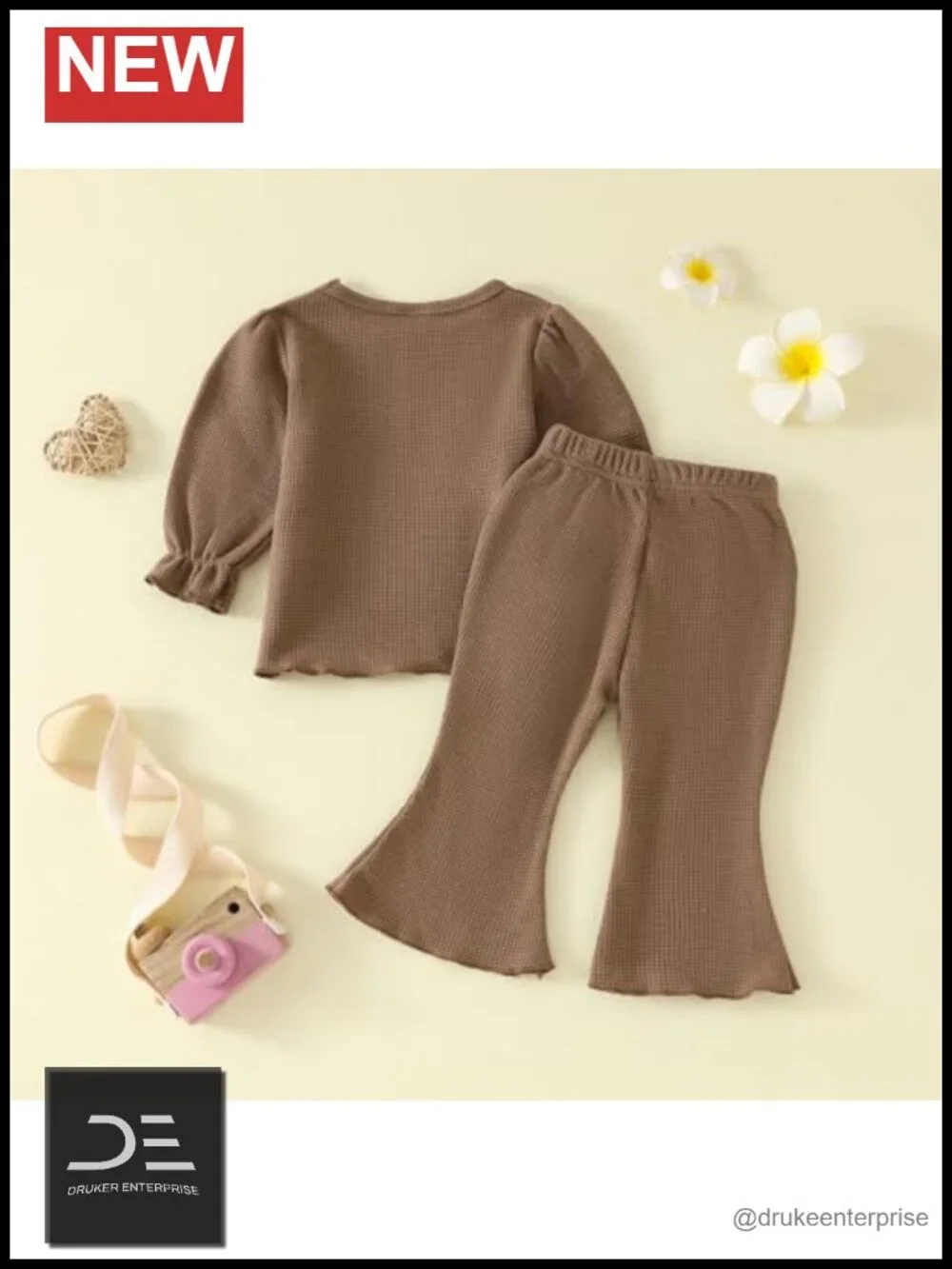 Toddler Girl 2-Piece Outfit Cotton Long Sleeve Shirt and Pants Fall Winter